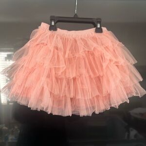 Gap Love Shack Fancy Small Pink layered ruffle tutu skirt